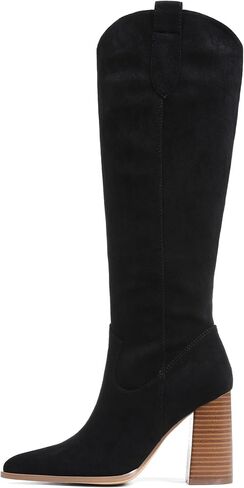 Meilusi Knee High Suede Boots Fall Boots for Women 2025 Pointed Toe Fall Shoes مكتنزة عالية الكعب طويل القامة من جلد الغزال السحاب in Kuwait