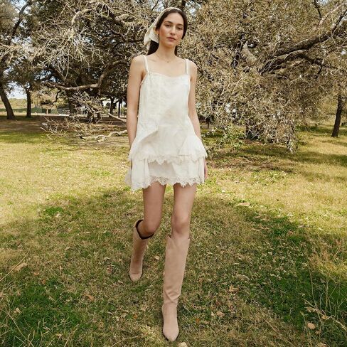 Meilusi Knee High Suede Boots Fall Boots for Women 2025 Pointed Toe Fall Shoes مكتنزة عالية الكعب طويل القامة من جلد الغزال السحاب in Kuwait