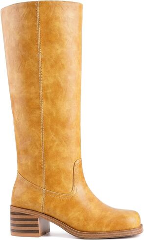 Knee High Boots Chunky Heel Riding Boots for Women Square Toe Going out Tall Boots Campus Concert Summer Fall Casual in Saudi Arabia