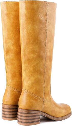 Knee High Boots Chunky Heel Riding Boots for Women Square Toe Going out Tall Boots Campus Concert Summer Fall Casual in Saudi Arabia