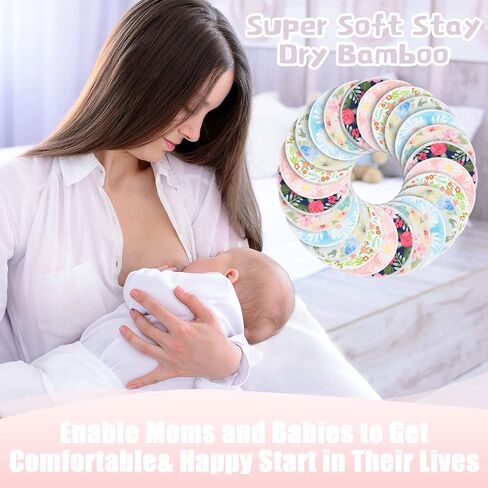 sosation 30 pcs منصات الثدي القابلة لإعادة الاستخدام أغطية التمريض مع منصات حلمة الأزهار المبللة والغسيل للرضاعة الطبيعية هدية أمي in Saudi Arabia