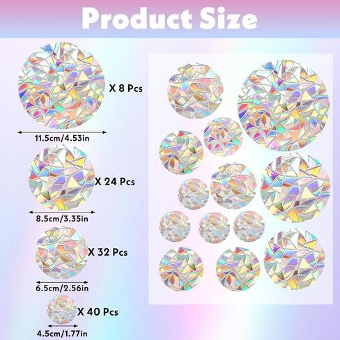 104 Pcs Rainbow Window Stickers,Window Decals for Birds,Windows Bird Deterrent,Bird Anti-Collision Windows Stickers,Non-Adhesive Rainbow Decal in Saudi Arabia