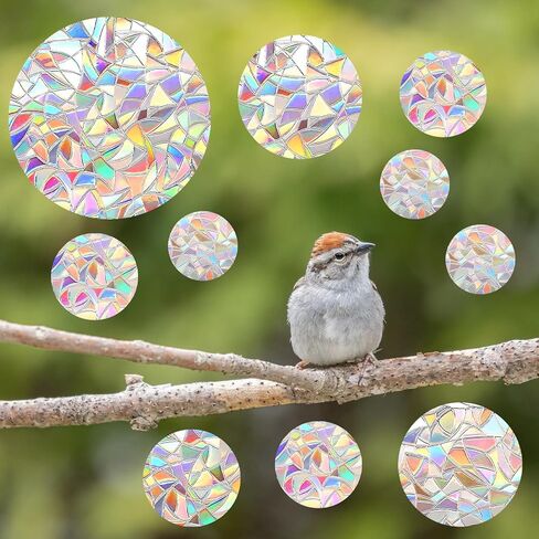 104 Pcs Rainbow Window Stickers,Window Decals for Birds,Windows Bird Deterrent,Bird Anti-Collision Windows Stickers,Non-Adhesive Rainbow Decal in Saudi Arabia