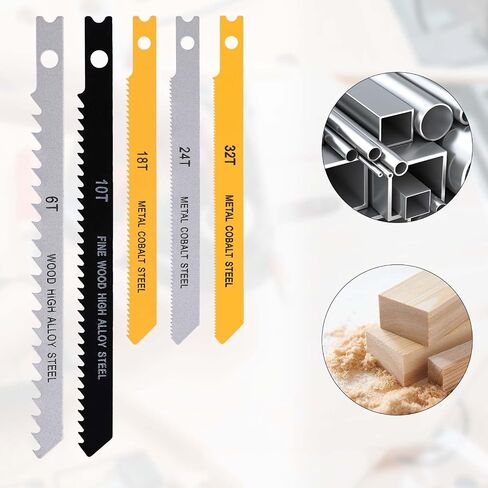 20 PCS U-Shank Jig Saw Saw Set مجموعة متنوعة لـ Wood Universal Saw Saw Blade مجموعة من شفرات الخشب والمعادن القطع بانوراما تتناسب in Saudi Arabia