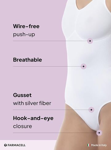 Farmacell Shape 608 Women's shaping control body shaper with flat belly and push-up effect, 100% Made in Italy in Kuwait