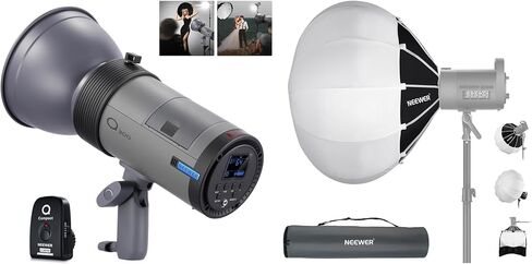 Neewer Q300 300WS 2.4G فلاش استوديو في الهواء الطلق مع 26 "/65 سم فانوس Sofbox ، و Q مضغوط اللاسلكي الزناد ، 7800mAh li ion بطارية مدعومة بطيئة الخفيفة in Kuwait