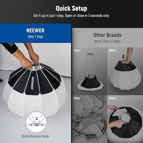 Neewer Q300 300WS 2.4G فلاش استوديو في الهواء الطلق مع 26 "/65 سم فانوس Sofbox ، و Q مضغوط اللاسلكي الزناد ، 7800mAh li ion بطارية مدعومة بطيئة الخفيفة in Kuwait