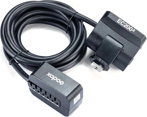 Godox EC200 II Extension Flash Head 200W لـ AD200Pro II Pocket Flash - 2M كابل تمديد ، حذاء بارد معدني و 1/4 بوصة ملولبة ، مثالي للتصوير في الهواء الطلق والاستوديوهات in Saudi Arabia