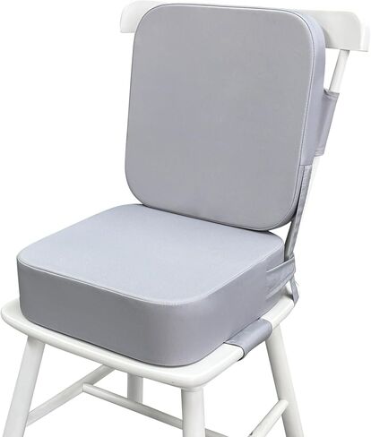 Toddler Booster Seat for Dining Table with Backrest and Adjustable Straps, Waterproof Oxford Foam Cushion with Non-Slip Bottom, Portable Chair Booster for Kitchen Use (Dark Grey) in Saudi Arabia