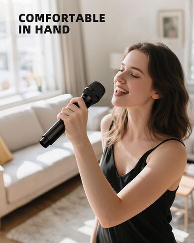 LEKATO Wireless Microphones, UHF Professional Wireless Microphone with Rechargeable 1/4" Receiver Metal Dual Dynamic Mic Set for Amplifier, PA System, Mixer, Party, Karaoke, Speech, Wedding, Church in Saudi Arabia