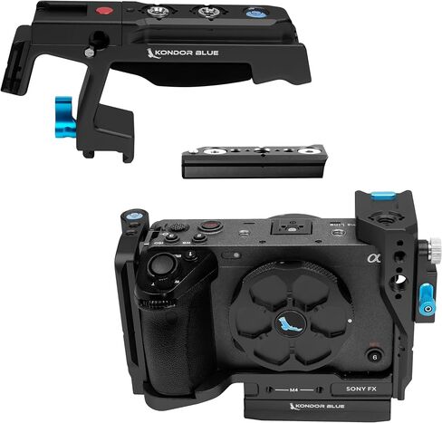KONDOR BLUE| Cage Only for Sony FX3/FX30 Cage | Multiple Mounting Optons, NATO Rails, Safety Pin Cold Shoe, Built-in Hex Tools, & Modular Design for Professional Workflows | Space Gray in Saudi Arabia