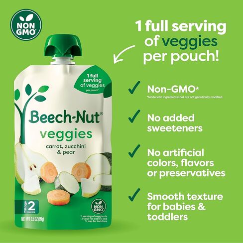 Beech-Nut Baby & Toddler Food Favorite Flavors Pouches Variety Pack, Fruit Veggie and Whole Milk Yogurt Purees, Baby Pouch Puree Starter Pack, 3.5oz (18 Pack) in Saudi Arabia