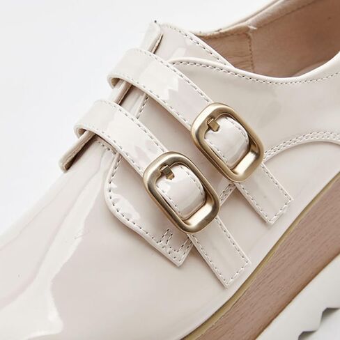 شقق أحذية Oxfords للنساء أزياء مربع إصبع قدم منصة منصة in Kuwait