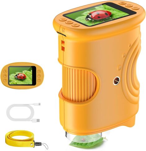 1000X Handheld Digital Microscope for Kids: Pocket Microscope with 2.0" IPS Screen - STEM Toys Birthday Gifts for Girls Boys - Portable Edu Science Kits Toddler Age 3-6 6-12 in Kuwait