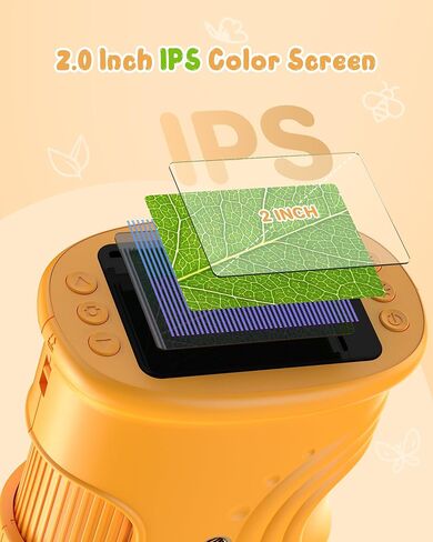 1000X Handheld Digital Microscope for Kids: Pocket Microscope with 2.0" IPS Screen - STEM Toys Birthday Gifts for Girls Boys - Portable Edu Science Kits Toddler Age 3-6 6-12 in Kuwait