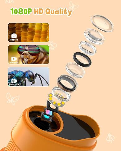 1000X Handheld Digital Microscope for Kids: Pocket Microscope with 2.0" IPS Screen - STEM Toys Birthday Gifts for Girls Boys - Portable Edu Science Kits Toddler Age 3-6 6-12 in Kuwait