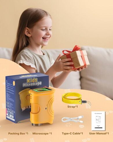 1000X Handheld Digital Microscope for Kids: Pocket Microscope with 2.0" IPS Screen - STEM Toys Birthday Gifts for Girls Boys - Portable Edu Science Kits Toddler Age 3-6 6-12 in Kuwait