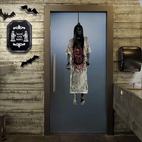 Haunting Ghost Girls Healdon Sefficive PVC Scene Petters-40 "× 12" (حزمة 2) -100cmx30 سم-ديكورات عصبية للاحتفالات الهالوين الجذابة in Saudi Arabia
