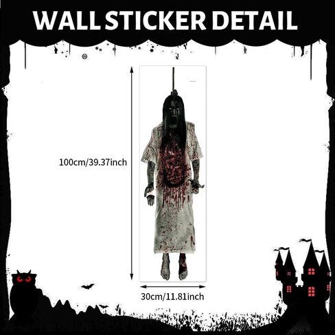 Haunting Ghost Girls Healdon Sefficive PVC Scene Petters-40 "× 12" (حزمة 2) -100cmx30 سم-ديكورات عصبية للاحتفالات الهالوين الجذابة in Saudi Arabia