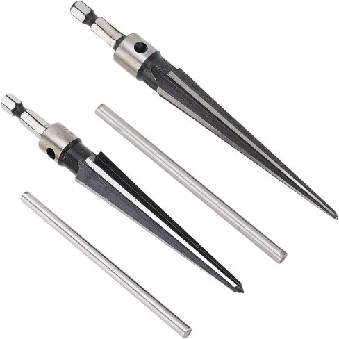 Qiilu Tapered Hole Reamer for Wood Plastic - 5‑16mm 3‑13mm Tapered 6 Flute Hole Reamer Hex Shank T Handle for Musical Instruments and Woodworking in Saudi Arabia