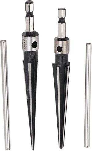 Qiilu Tapered Hole Reamer for Wood Plastic - 5‑16mm 3‑13mm Tapered 6 Flute Hole Reamer Hex Shank T Handle for Musical Instruments and Woodworking in Saudi Arabia