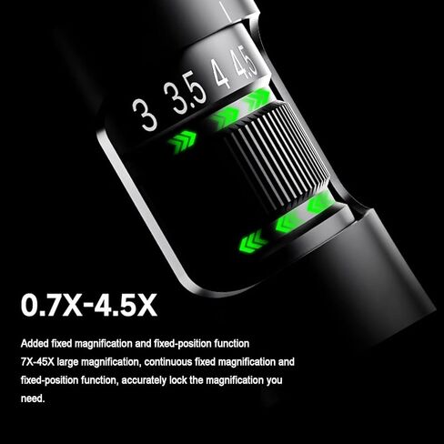 Binocular Microscopes 7-45X Laboratory Professional Microscope with PL10X25 Eyepieces 0.75X Auxiliary Objective LED Ring Light for Students Adults Beginner in Saudi Arabia
