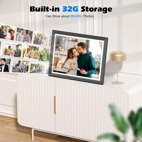 إطار الصورة الرقمي الكبير-wifi-photo 21.5 بوصة-32 جيجابايت ، 1920x1080 IPS FHD 1080p ، تلقائي تلقائيًا ، شارك في الفيديو عبر البريد الإلكتروني للتطبيق ، التخزين السحابي المجاني ، مثبت على الحائط ، هدية للأب الأب. in Saudi Arabia