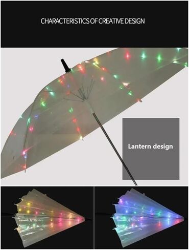 مظلة LED 4Colour LED ، مظلات واضحة مع شعلة المصباح ، لتصوير حفلات الزفاف حفلة عيد ميلاد عيد الميلاد in Saudi Arabia