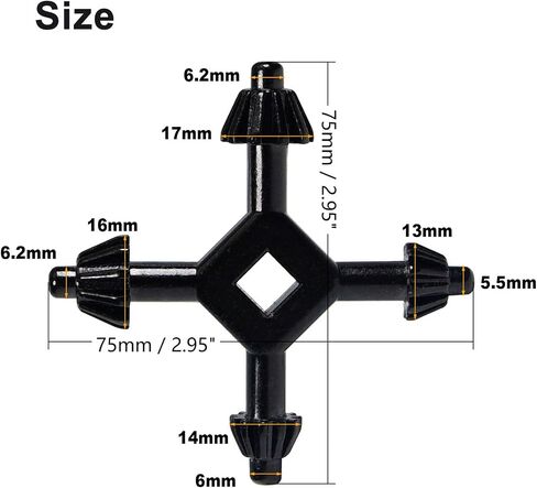 4 في 1 وجع مفتاح Chuck Chuck ، 1/4 "3/8" 1/2 "5/8" مفتاح تشاك للضغط على الحفر ، خطيفة الحفر الكهربائية ، متوافقة مع Press Press & Power Tool chucks (Black) in Saudi Arabia