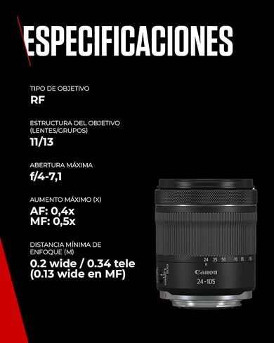 Canon RF 24-105mm F4-7.1 هو STM (4111C002) (متجدد) in Saudi Arabia