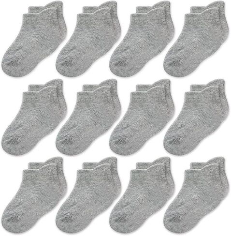 CozyWay Baby & Toddler Socks Ankle Comfy Cotton Socks For Girls and Boys No Show Infant - 12 Pack in Kuwait