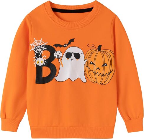 Boys Halloween Sweatshirt Toddler Kids Long Sleeve Shirt Skeleton Glow in the Dark Pullover Sweater Holiday Clothes in Saudi Arabia