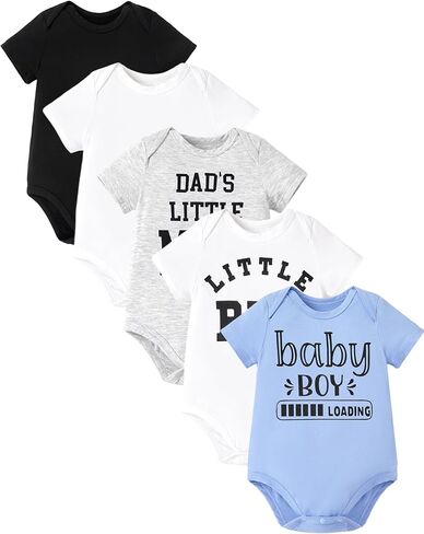 Patpat Baby Bodysuits SuperSoft Bamboo Viscose - أحذية قصيرة الأولاد والبنات - حزمة ملابس للجنسين الولادة حديثي الولادة in Kuwait