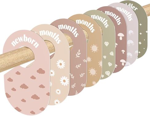 WSICSE Baby Closet Divider, Double-Sided Baby Clothes Organizer Nursery Decor Closet Dividers for baby Clothes 8 Designs from Newborn to 24 Month in Saudi Arabia