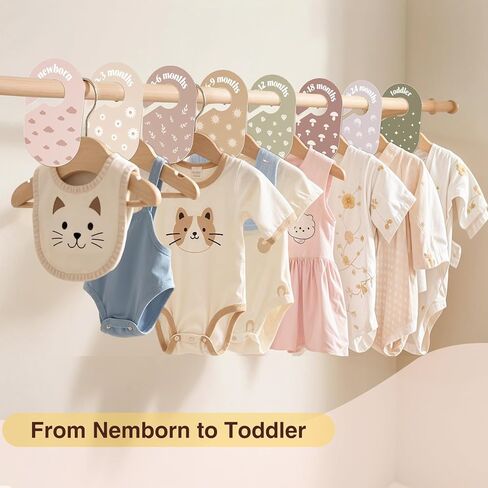 WSICSE Baby Closet Divider, Double-Sided Baby Clothes Organizer Nursery Decor Closet Dividers for baby Clothes 8 Designs from Newborn to 24 Month in Saudi Arabia