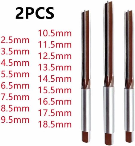 2pcs يدوي Reamer 2.5mm/3.5/4.5/5.5/6.5/7.5/8.5/9.5/10.5/11.5/12.5/13.5/14.5/15.5/16.5/17.5/18.5mm CNC Milling Cutter (2.5mm-2pcs) in Saudi Arabia