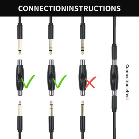HUALUE 2Pack 1/4 TS/TRS Female to Female Mono Stereo Adapter Coupler Adapter Guitar Cord Extenders Female to Female for Extending Guitar, Instrument, Speaker/Microphone/Patch Cables in Saudi Arabia