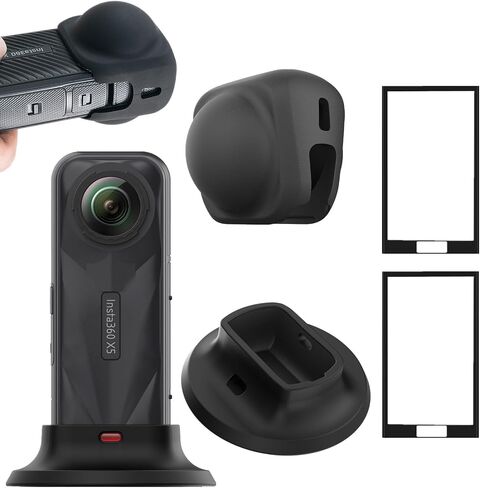 X5 X4 كاميرا إكسسوارات محمية طقم قاعدة السيليكون وقبعة العدسة مع واقي الشاشة لـ Insta360 X5 X4 Action Camera Setcories in Saudi Arabia