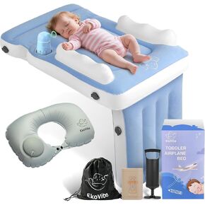 Inflatable Airplane Travel Bed for Toddlers, Portable Baby Seat Extender with Electric Pump, Baby Portable Travel Accessory, Infant Travel Bed Toddler Airplane Bed. in Saudi Arabia