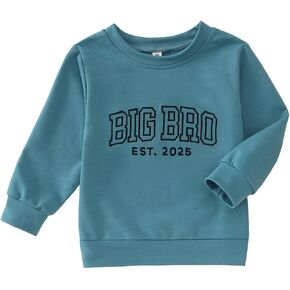 Sofeon Big Brother Sweatshirt Toddler Boy Embroidery Big Bro Est. 2025 إعلان Pullover Crewneck Tops Long Sleeve Fall Tops in Saudi Arabia