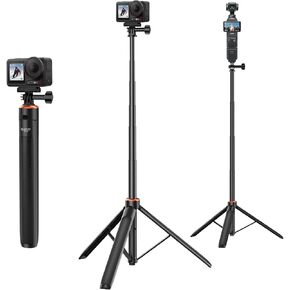 53.5 "Osmo Action 5 Pro Selfie Stick Tripod for DJI Action 4/3 ، OSMO 360 - قابلة للتمديد سفر مدونة مدونة DJI Osmo Action 5 Pro/4/3 ، DJI Osmo 360 ، DJI Osmo Pocket 3 - Osmo Action Accessories in Kuwait