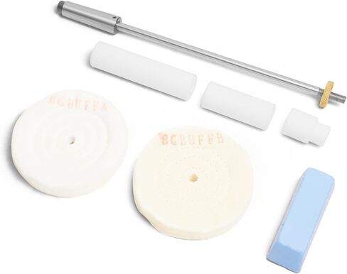 Woodworking Lathe Buffing System MT2 Mandrel,3-Step Buffing Wheel Kits 8 inch with 3pcs Polishing Cutting Compounds. in Saudi Arabia