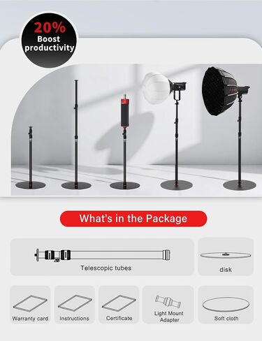 IFOOTAGE RB-A400 Round Base Monopod, 79'' Aluminum Photography Light Stand Flat Base, Camera Tripod Stand for DSLR Camera, Light, Webcam, Live Streaming, Vlogging, Payload 10KG/22LBS (2 Pack) in Saudi Arabia