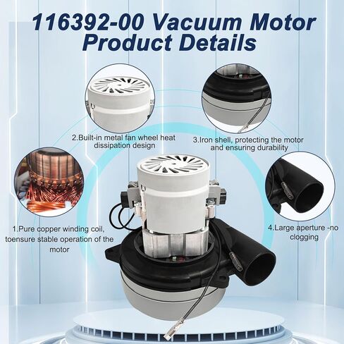 116392-00/116392-01 استبدال منفاخ المحرك المركزي للتفريغ للمنفذ الأميتيك ， 120V 2 مرحلتين 5.7 بوصة محرك مضخة كهربائية مضخة للركوب الفراغ ، ومحركات المتجر الشاغرة لأنظمة الفراغ المركزية in Kuwait