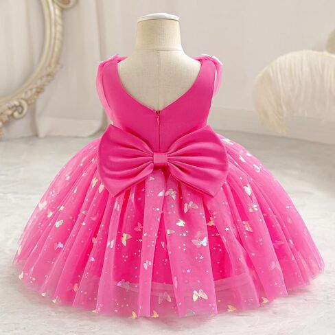 Baby Girls Tulle Dress Shiny Butterfly Birthday Princess Wedding Pageant Dress Tutu Party Dresses for 12M-5Y in Saudi Arabia