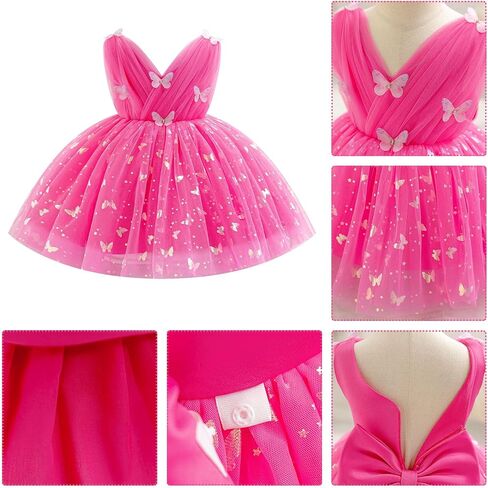 Baby Girls Tulle Dress Shiny Butterfly Birthday Princess Wedding Pageant Dress Tutu Party Dresses for 12M-5Y in Saudi Arabia