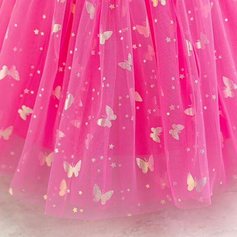 Baby Girls Tulle Dress Shiny Butterfly Birthday Princess Wedding Pageant Dress Tutu Party Dresses for 12M-5Y in Saudi Arabia