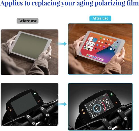 LCD Polarizing Film, Adhesive Polarized Film with Finger Cots and Cleaning Kit, 2 Pcs, Size 7.8 X 11.8 in, Thickness 0.17 mm, Applies to LCD Screen Repair Photography Filter in Kuwait