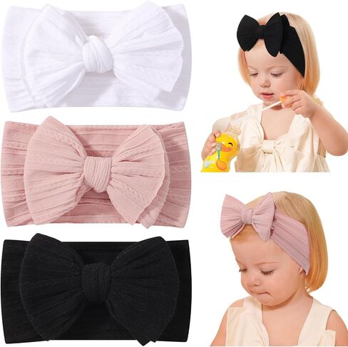 jollybows 3pcs أقواس الطفل نماذج رأس نايلون نايلون طفلة in Saudi Arabia