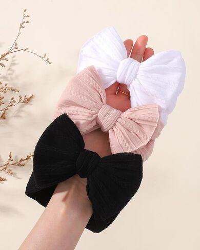 jollybows 3pcs أقواس الطفل نماذج رأس نايلون نايلون طفلة in Saudi Arabia